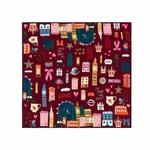 CODELLO Printed Nicki Silk London rot-53X53-53X53CM