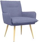vidaXL Sessel Jeans blau Stoff | Der Metallrahmen bietet stabilen Halt f&uuml;r den