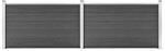 vidaXL Zaunelement Set WPC 353x105 cm Schwarz