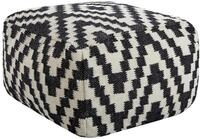 Beliani Moderne quadratische Ottomane Wolle 56 x 56 cm schwarz/wei&szlig; Knidos