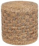 Beliani Handgefertigter Pouf Natur ⌀ 40 cm Hocker im Boho-Stil Basslet