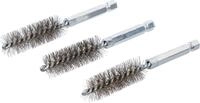 BGS 3078-15-S | Stahlb&uuml;rste | 15 mm | Au&szlig;ensechskant 6,3 mm (1/4") | 3-tlg. |...