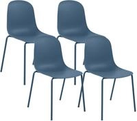 CLP 4er Set Stapelst&uuml;hle Hardin, Stuhl mit ergonomisch geformten Sitzschalen...
