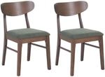 Mendler 2er-Set Esszimmerstuhl HWC-M59 - Dunkles Gestell, dunkelgr&uuml;n |...