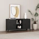 [en.casa] TV Schrank Kotka Lowboard mit 2 T&uuml;ren TV Board Schwarz Fernsehtisch...