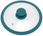 bremermann Glasdeckel mit Silikonrand f&uuml;r 20 cm T&ouml;pfe und Pfannen (wasserblau)