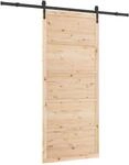 vidaXL Schiebet&uuml;r 100 x 208 cm Massives Kiefernholz Natur