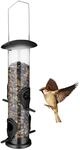 Relaxdays Vogelfutterspender zum Aufh&auml;ngen, Futters&auml;ule V&ouml;gel, 4 Entnahmestellen,