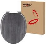 WOLTU Premium WC-Sitz Toilettensitz mit Absenkautomatik, MDF Holzkern, Softclose