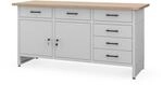 Jan Nowak Werkbank mit Arbeitsplatte Werktisch 170x85x60 cm, 6 Schubladen | 570...