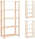 vidaXL Lagerregale 5 B&ouml;den 3 STK. 80x38x170cm Massivholz Kiefer 250kg