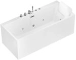 Home Deluxe Badewanne mit Whirlpool Funktion AMBER - 170 x 58 x 80 cm I