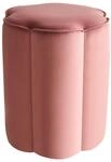 Pouf Hocker Samt rosa Blumenform ⌀ 39 cm Polsterhocker 45 cm hoch Tappen