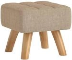 HOMCOM Sitzhocker Quadratisch mit Weichem Sitzkissen Holzbeinen Braun | Hocker,