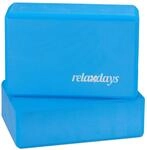 Relaxdays Yogablock im 2er Set, Yoga-Kl&ouml;tze f&uuml;r Yoga-&Uuml;bungen, Hartschaum,