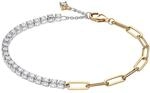 PANDORA Damen Armband zweifarbig mit Gliedern und Tennisband 564821C01