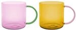 Remember Glasbecher Fred rose/yellow, 2er Set, 500 ml, Borosilikatglas