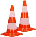 ECD Germany 2 St&uuml;ck Verkehrskegel Pylone 47 cm, Orange-Wei&szlig;,...
