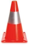 Perel Verkehrskegel 30 cm, rot Silber, LDPE, mit 1 Reflexstreifen, f&uuml;r...