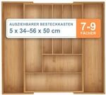 Relaxdays Besteckkasten, ausziehbarer Besteck Schubladeneinsatz, Bambus, versch.