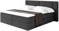 ALTDECOR Boxspringbett mit H4-Matratze Evon - 160x200 - Schwarz | Lattenrost,...