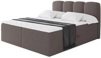 ALTDECOR Boxspringbett mit H4-Matratze NINA - 200x200 - Braun | Lattenrost,...