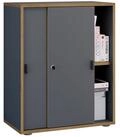 VCM B&uuml;roschrank Anthrazit 60x37x74 cm 2 T&uuml;ren 2 F&auml;cher f&uuml;r Homeoffice Akten 