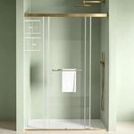 Mai & Mai Duscht&uuml;r Nischent&uuml;r dusche mit Doppelschiebet&uuml;r 100x195cm Gold 