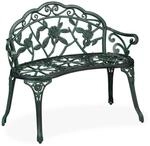 Relaxdays Gartenbank, 2-Sitzer, Terrasse, Balkon, Aluminium & Gusseisen, HxBxT: 79 x