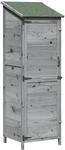 vidaXL Gartenschuppen Grau 59,5 x 56 x 176,5 cm Massivholz aus Fichte