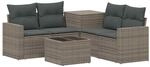 vidaXL Sofa Set 6 STK. Grau und Dunkelgrau Polyrattan und Stahl