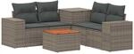 vidaXL Sofa Set 6 STK. Grau und Dunkelgrau Polyrattan und Stahl