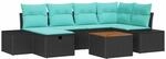 vidaXL Gartensofa-Set 7 STK. Schwarz Poly Rattan | Flexible Aufbauoptionen,...
