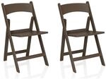 hjh LIVING 2er Pack Campingstuhl f&uuml;r Indoor- und Outdoor, Braun | klappbar,
