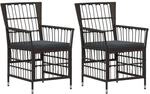 vidaXL Gartenst&uuml;hle 2 STK. Schwarz PE Rattan, Stahl und Polyesterstoff