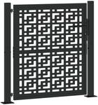 vidaXL Gartentor Schwarz 100x100 cm Stahl Kreuz-Design