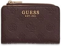 GUESS Geldb&ouml;rse Blake SLG Zip Around Card Case Brown Logo Dunkelbraun