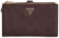 GUESS Geldb&ouml;rse Blake SLG Double Zip Organizer Brown Logo Dunkelbraun