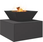 vidaXL Feuerstelle Schwarz 50 x 50 x 40 cm Stahl, Alfresco-Heizung, moderner