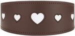 HUNTER Love Windhundhalsband | weiches Rindsleder, eingen&auml;hte Herzen, breite Form,