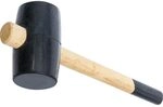 BGS Diy 1862 | Gummihammer | Kopf-&Oslash; 64 mm | 600 g | Stiell&auml;nge 340 mm | Holzstiel 