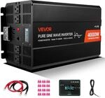 VEVOR 4000 W Wechselrichter, 12 V DC auf 230 V AC, Reiner Sinus-Wechselrichter, mit