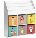 Vicco Kinderregal Luigi, Wei&szlig;, 107.2 x 114.2 cm | mit 6 Faltboxen opt.1, zur