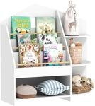 AIYAPLAY B&uuml;cherregal f&uuml;r Kinder 4 offene F&auml;cher 80L x 30B x 79,7cm Wei&szlig; 
