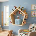 Baby Vivo Regal f&uuml;r Toniebox aus Holz - magnetische Aufbewahrung f&uuml;r 68 Tonies
