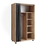 Vicco Kleiderschrank Doros, Sonoma, 100 x 168 cm | offen, mit Rollen, zur...