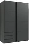 luma-Home 22665/ Schwebet&uuml;renschrank 2-t&uuml;rig, Grafit, Schwarze Griffleisten 