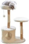 Kerbl Pet Kratzbaum Lucia | Wei&szlig;, 90 cm hoch, kompakter Katzenkratzbaum aus Holz mit