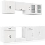 vidaXL 8-TLG. K&uuml;chenschrank-Set Kalmar Wei&szlig; Holzwerkstoff