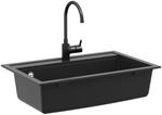 vidaXL Waschbecken Granit 795 x 505 mm Schwarz